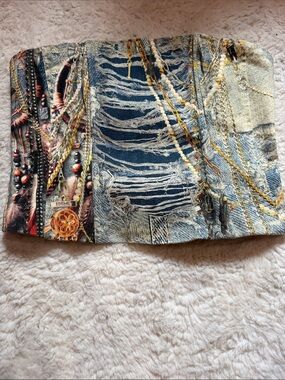 Heritage America Denim Bustier Top - Navy